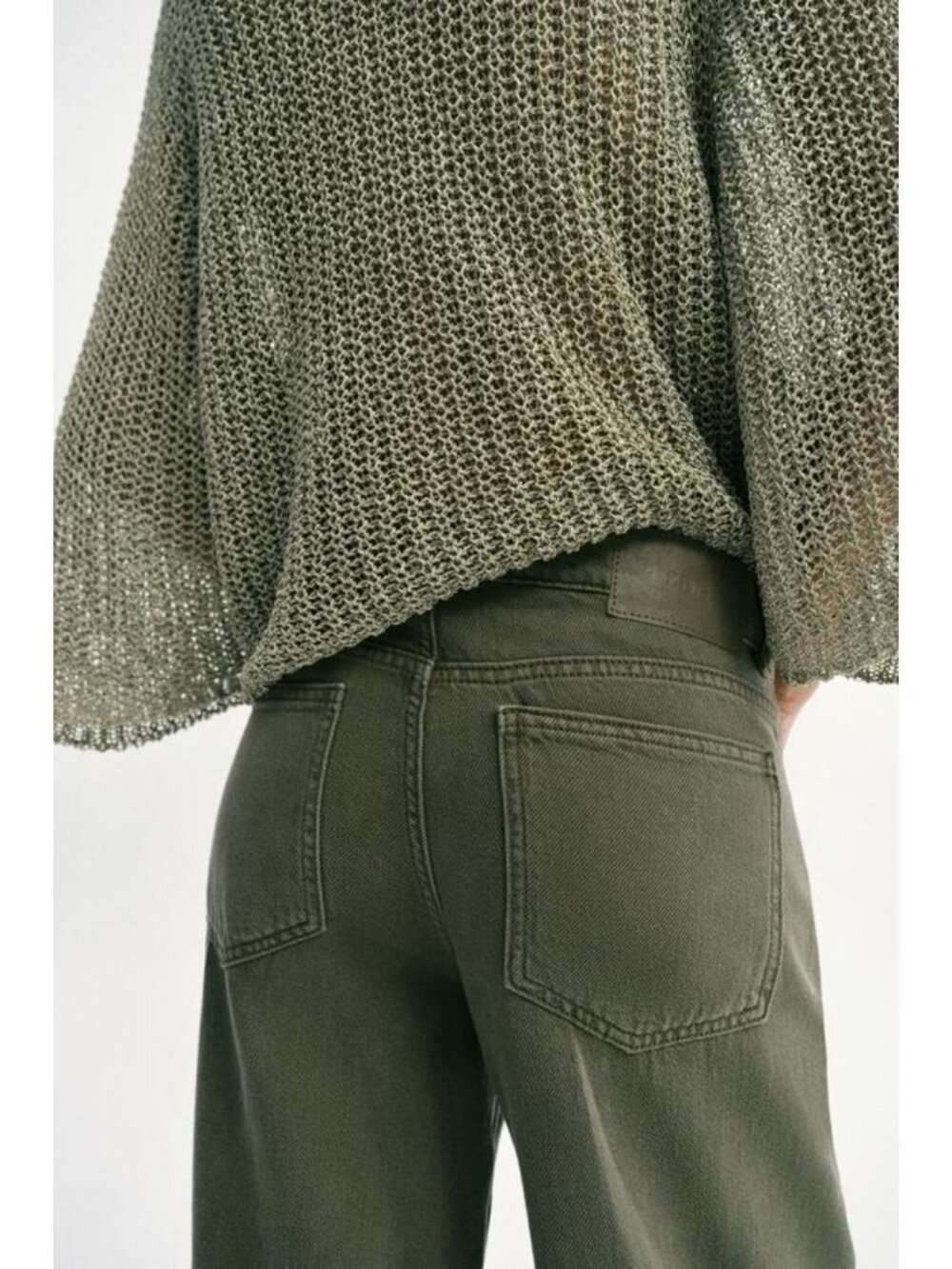 ZARA Z1975 HIGH-WAISTED FLUID WIDE LEG JEANS - Picture 6 of 9